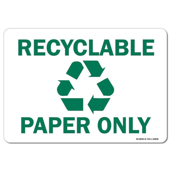 OSHA, 3.5" Height, Decal, 5" x 3.5", Landscape, PK10, Recyclable Paper Only with Graphic